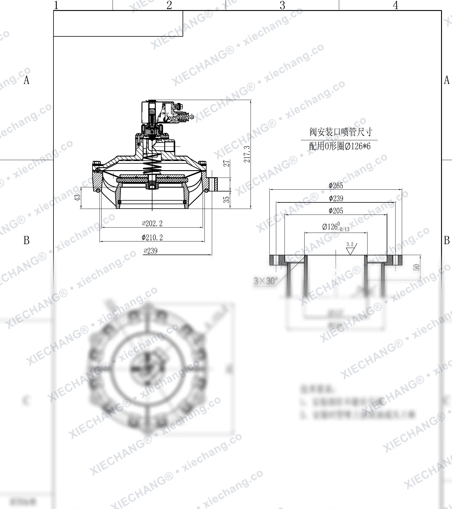 DCF-F-Y-115S · 4.5" · صمام نبضي مغمور/غارق مقاوم للانفجار — رسم التركيب