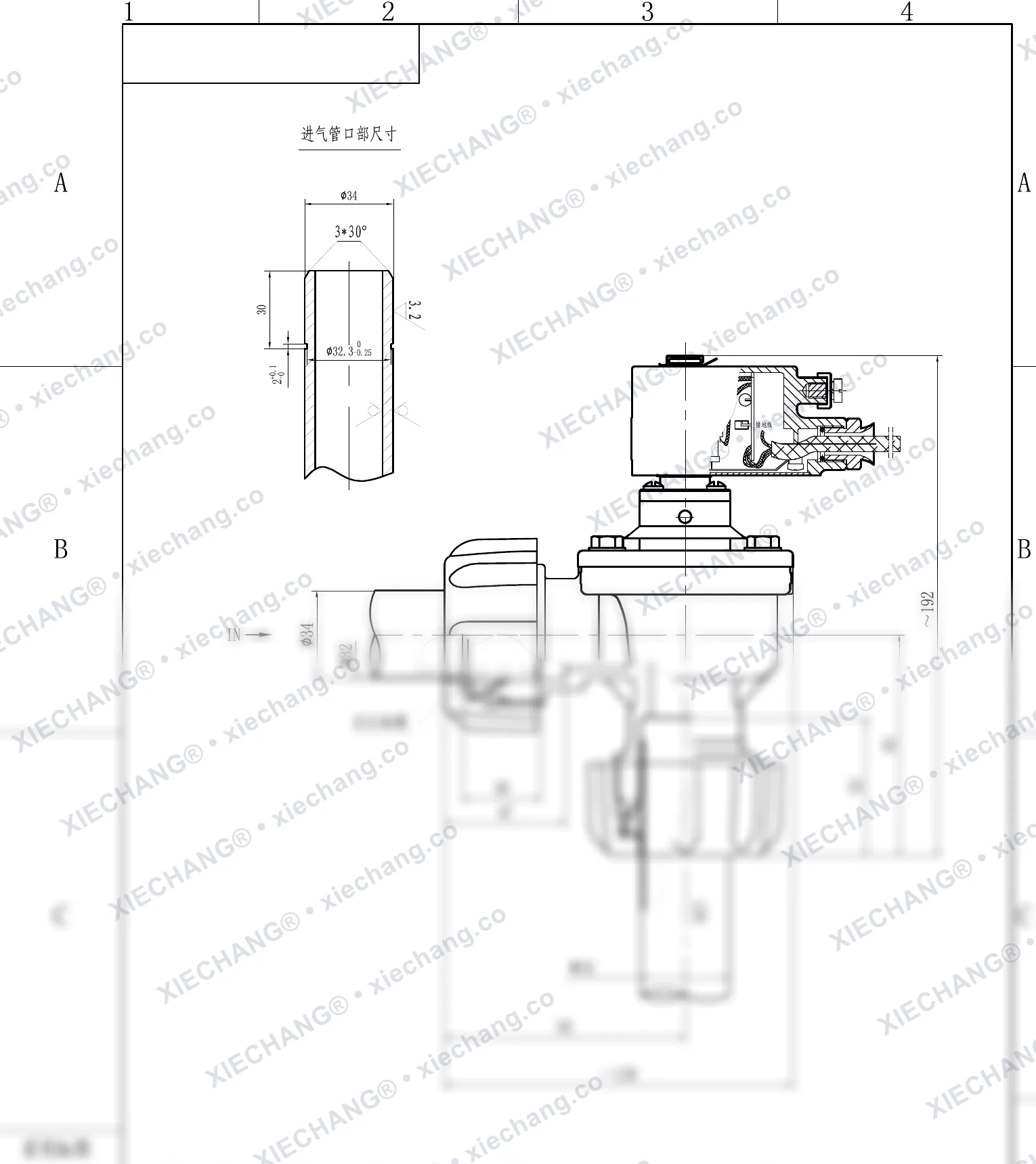 DCF-F-ZM-25 · 1" · صمام نبضي مقاوم للانفجار بزاوية قائمة بلولبة خارجية (ذكر) — رسم التركيب