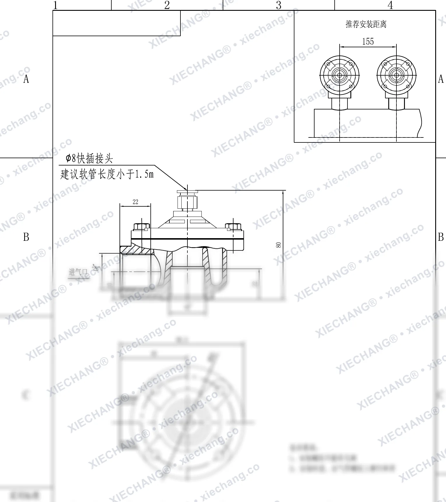 DCF-Z-20-DXK · 3/4" · صمام نبضي بزاوية قائمة — رسم التركيب