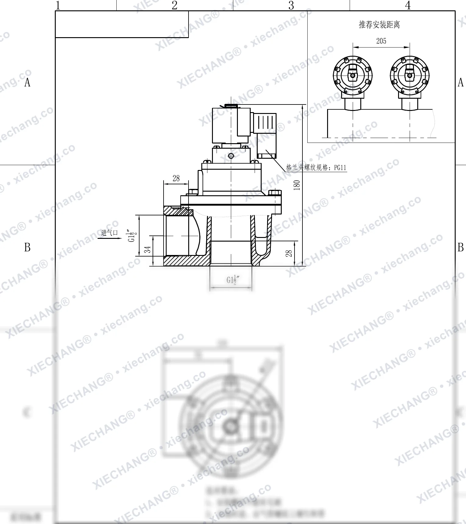 DCF-Z-40S · 1.5" · صمام نبضي بزاوية قائمة — رسم التركيب