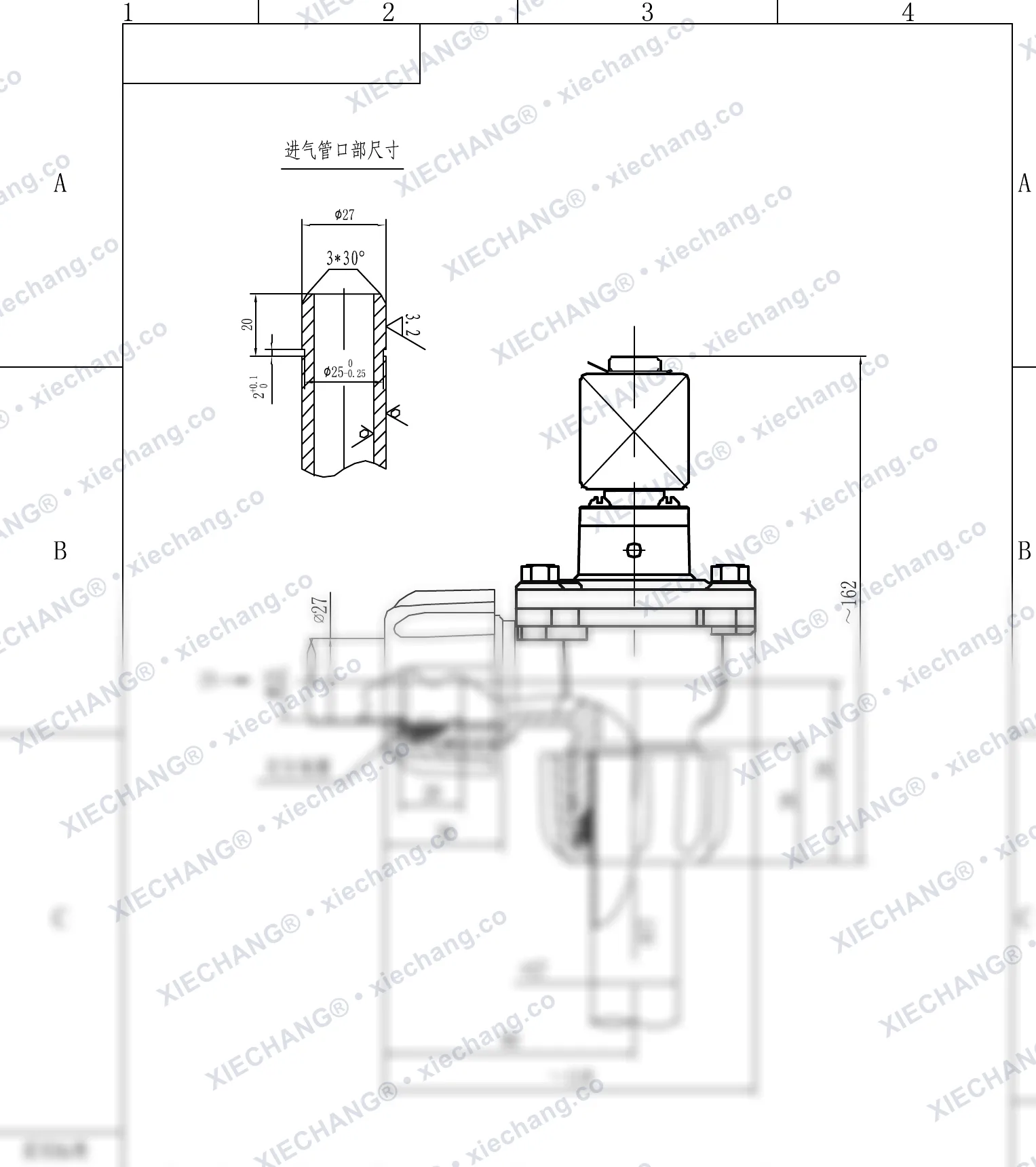DCF-ZM-20 · 3/4" · صمام نبضي بزاوية قائمة بلولبة خارجية (ذكر) — رسم التركيب