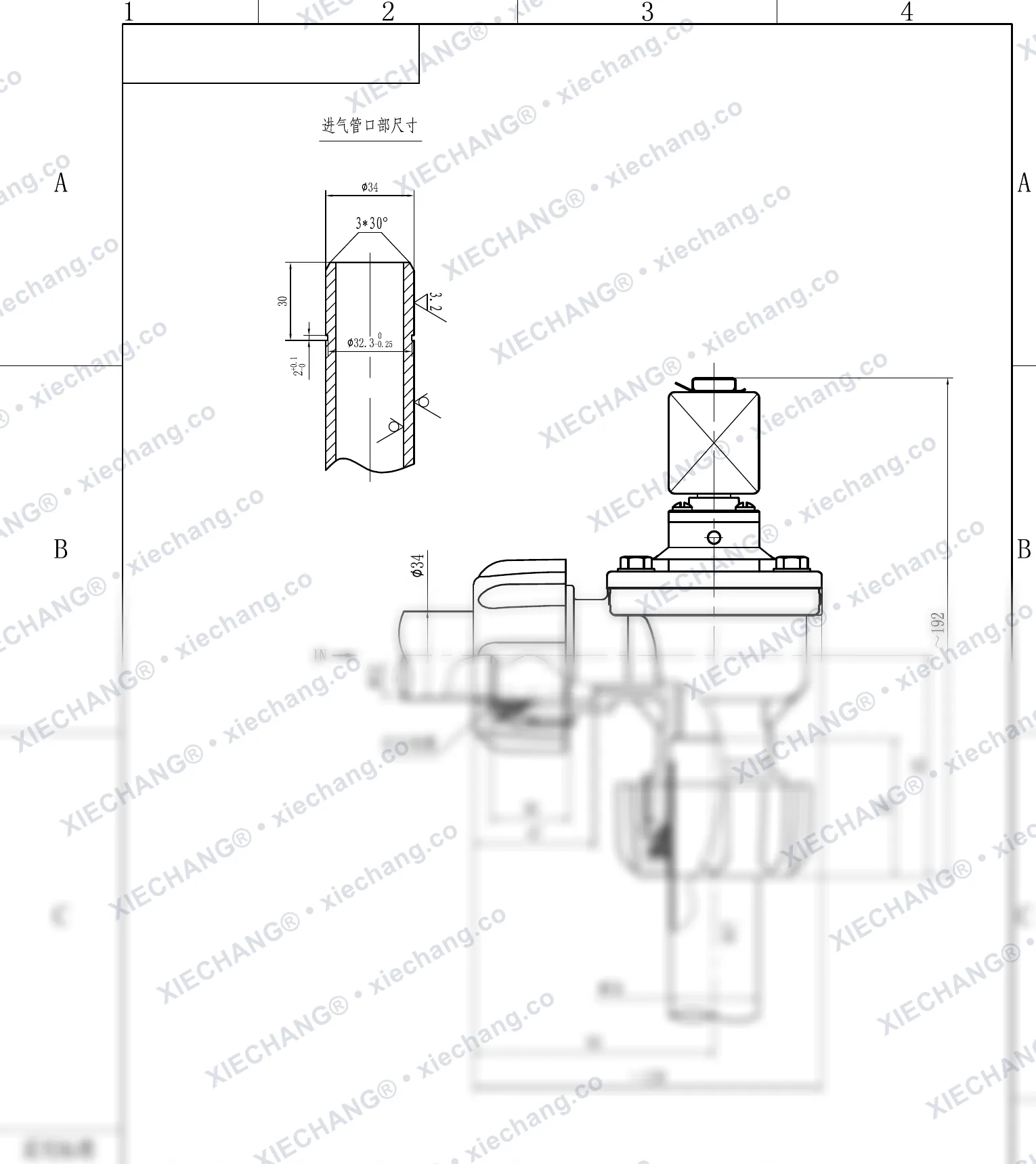 DCF-ZM-25 · 1" · صمام نبضي بزاوية قائمة بلولبة خارجية (ذكر) — رسم التركيب