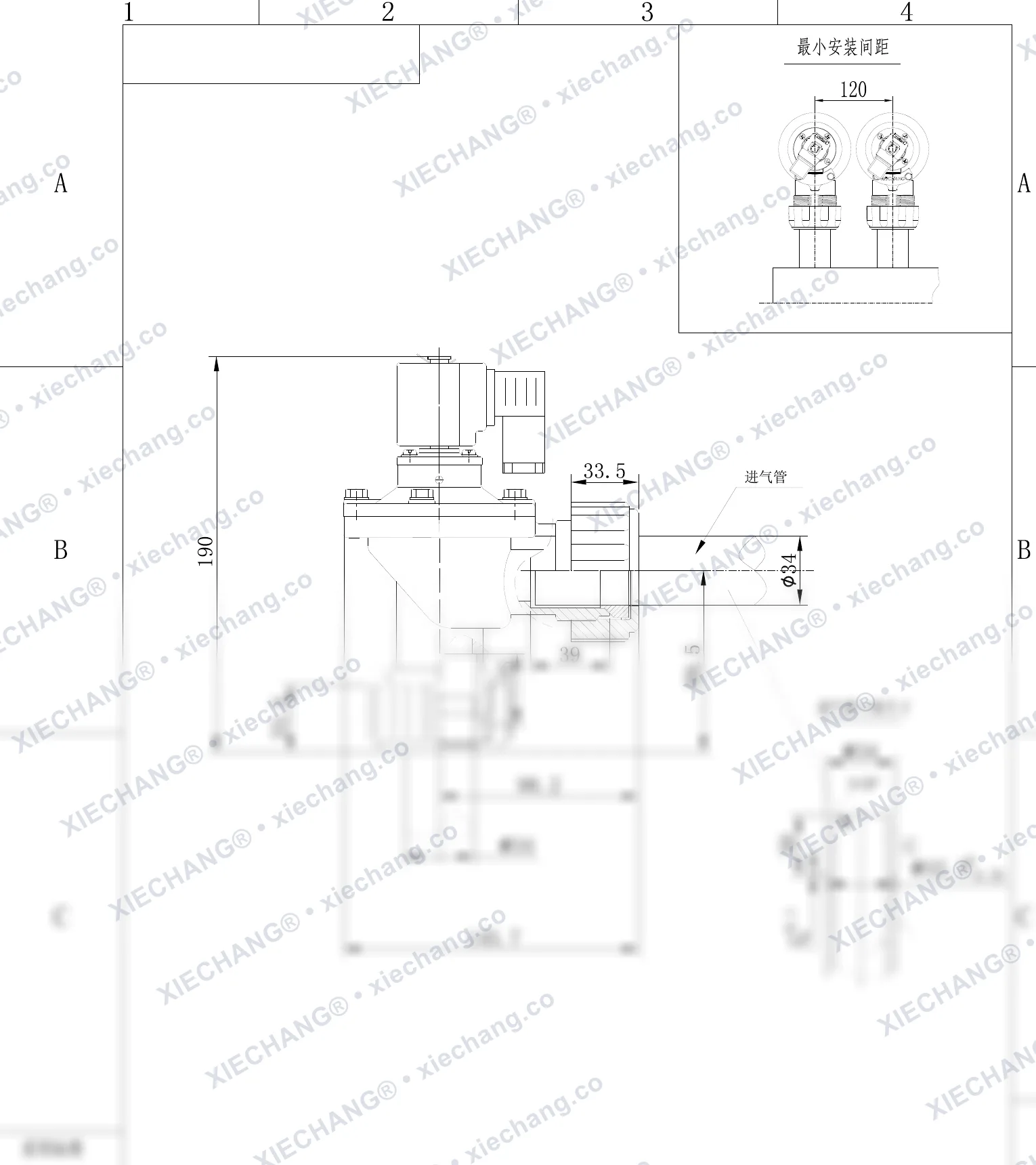 DCF-ZM-25-C · 1" · صمام نبضي بلولبة خارجية (ذكر) — رسم التركيب