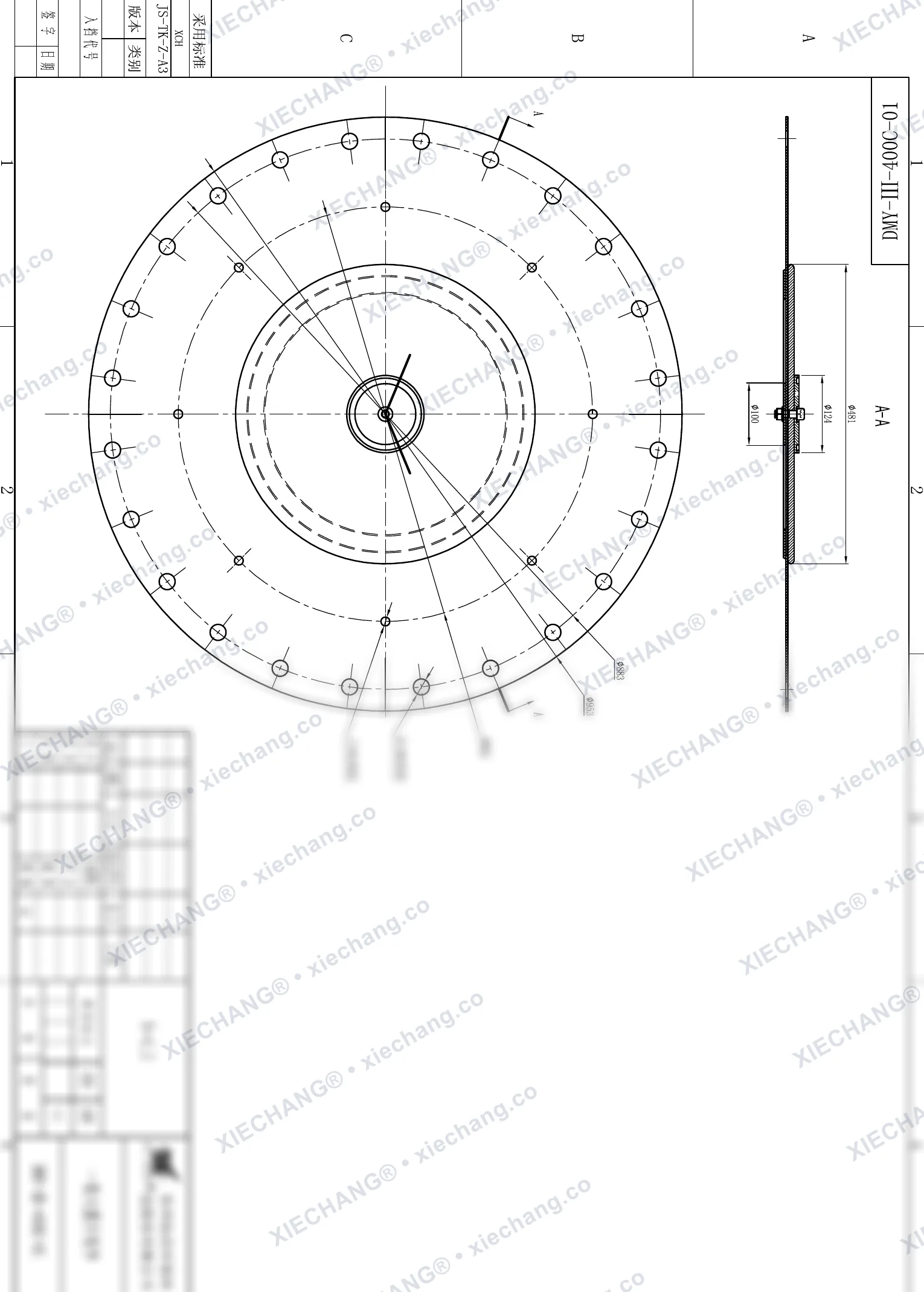 DMY-Ⅲ-400C-01 · DN400 · تجميع الغشاء (المرحلة الأولى / الرئيسي الكبير، 16 inch) — رسم التجميع