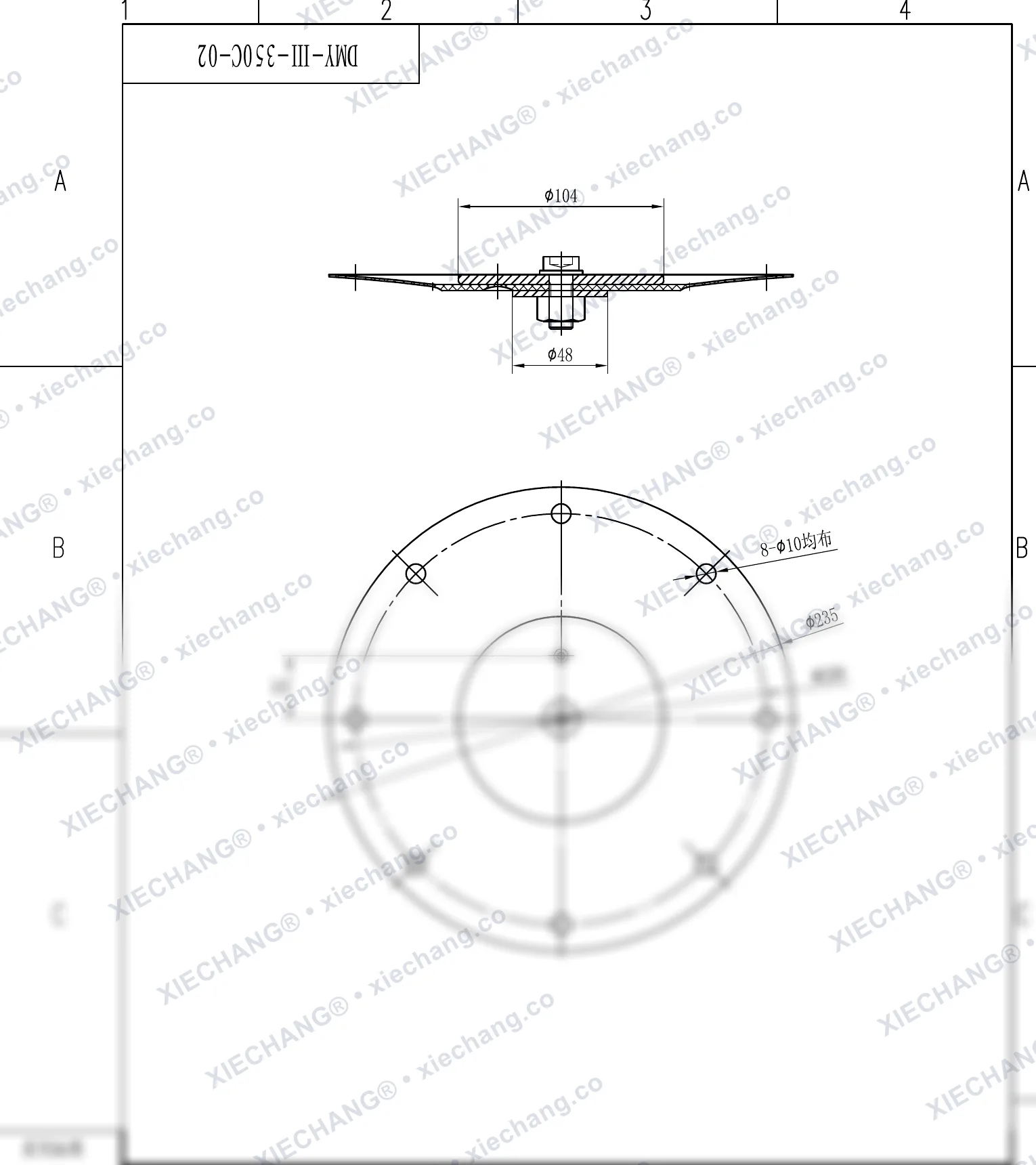 DMY-III-350C-02 · DN350 · تجميع الغشاء (المرحلة الثانية / الثانوي الصغير، 14 inch) — رسم التجميع