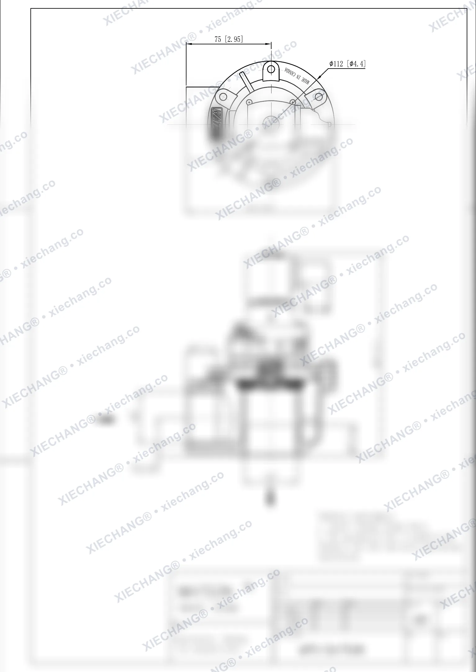 WPS-CA/TG40 · صمام بزاوية قائمة (right-angle) — رسم التركيب