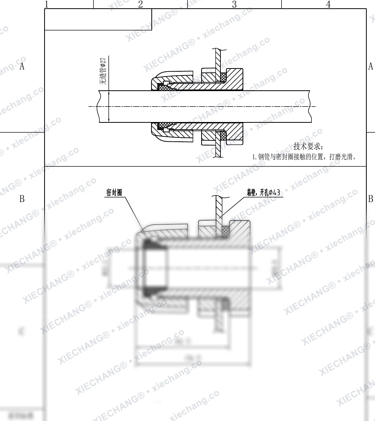 XC-XBD-20 · DN20 · وصلة حاجزية أحادية اللولبة (تجميع) — رسم التركيب